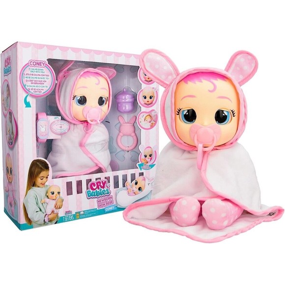 Cry Babies Newborn Coney - Interactive Baby Doll with 20+ Baby Sounds Girls - Picture 1 of 5